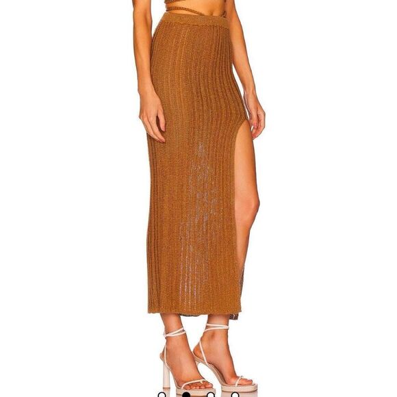 NWT REVOLVE Sylvan Maxi Skirt in Dark Sand Michael Costello - Picture 3 of 13